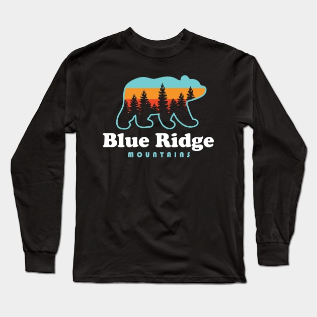 Blue Ridge Mountains Bear Hiking Mountains Calling Long Sleeve T-Shirt by PodDesignShop